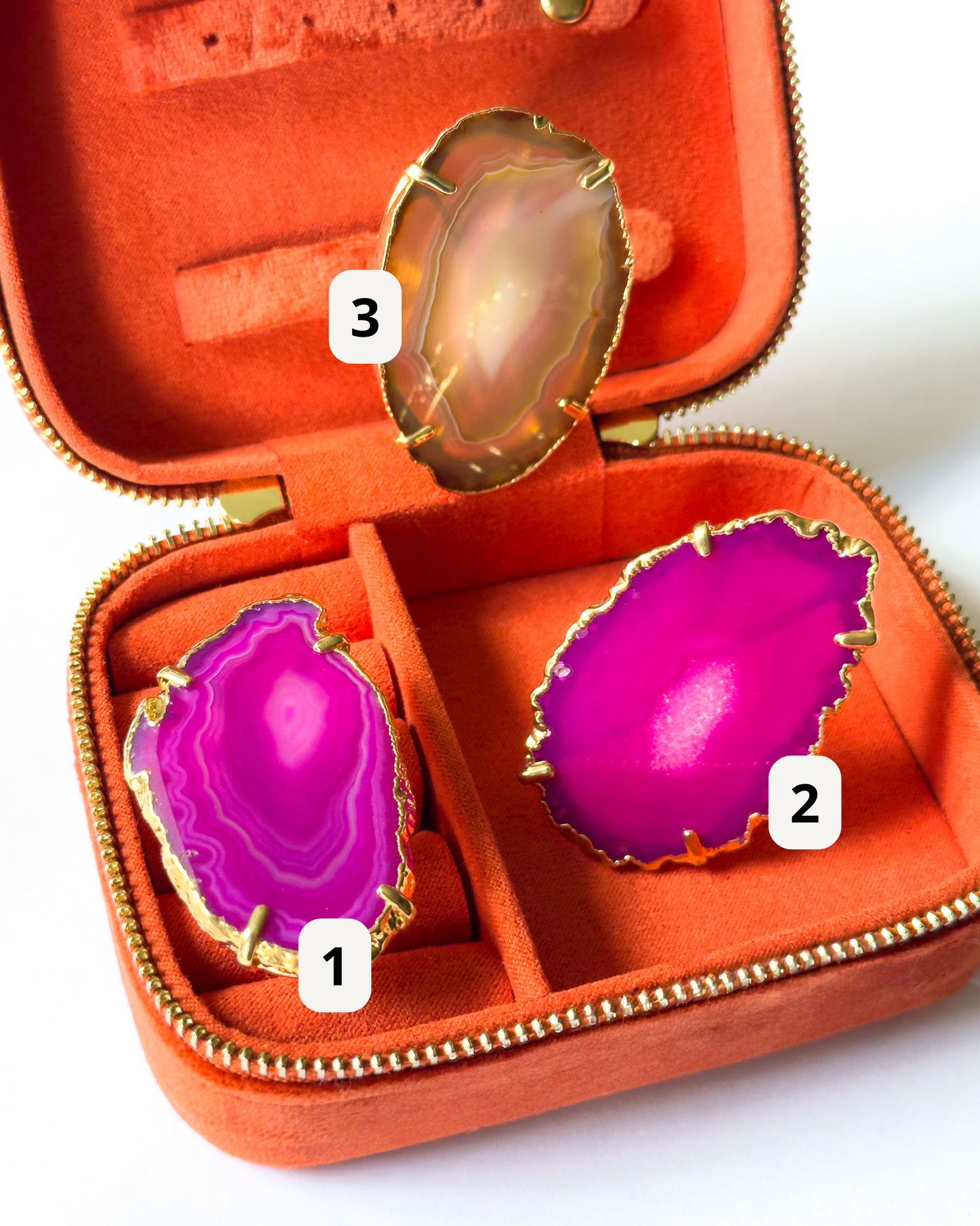 Joyful Agate Rings | Adjustable