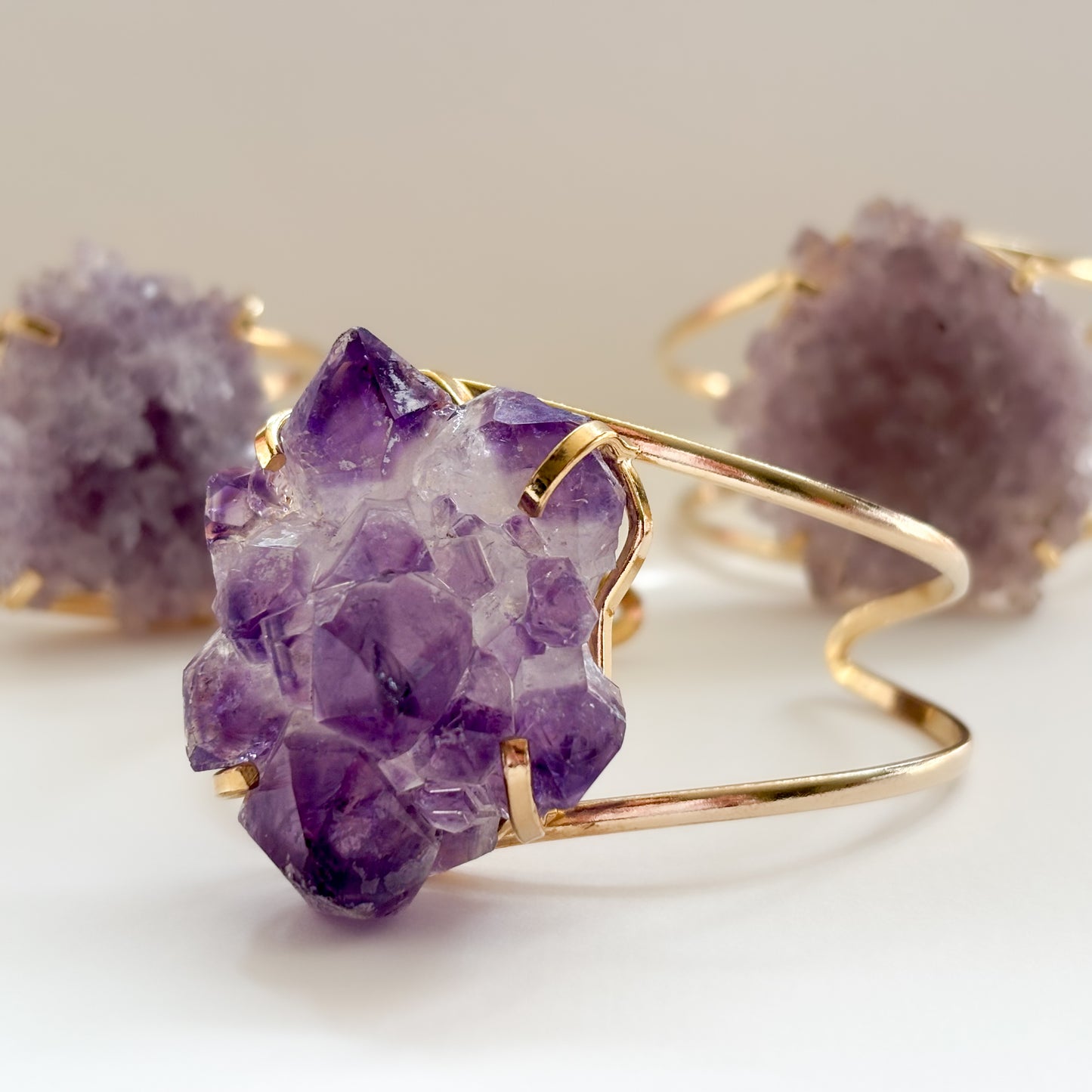 Amethyst Adjustable Cuff — Bracelet