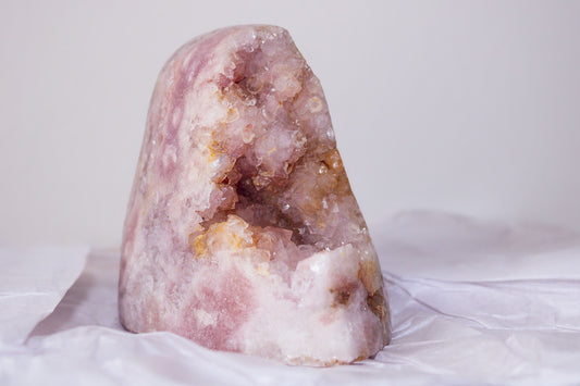 Decorative Pink Amethyst Cut Base