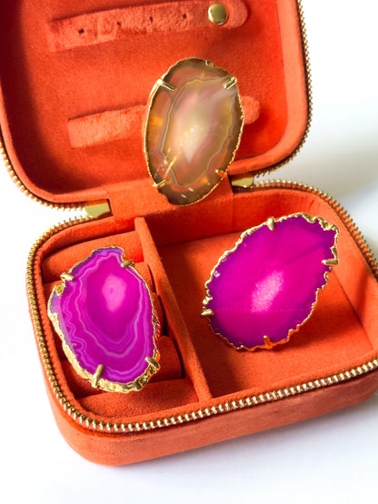Joyful Agate Rings | Adjustable