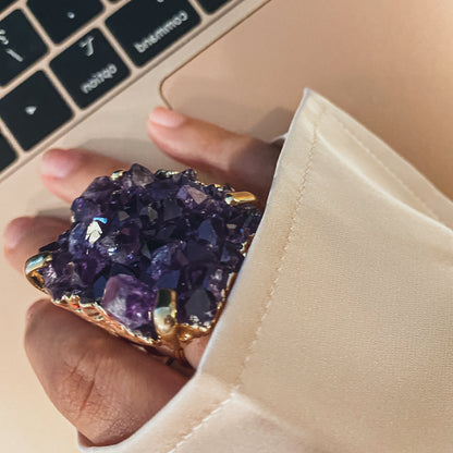 Brazilian Raw & Bold Amethyst “Diosa” Ring