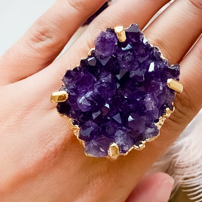 Brazilian Raw & Bold Amethyst “Diosa” Ring